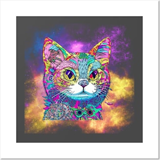 Colorful Cat Art T-shirt Posters and Art